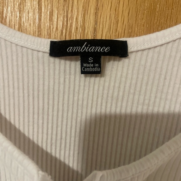 Ambiance White Ribbed Bodysuit - Picture 2 of 3